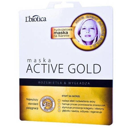 L'Biotica Hydrożelowa Maska Na Tkaninie Active Gold Rozświetla Wygładza 25 g