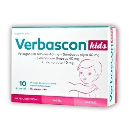 Verbascon Kids 10 saszetek o smaku malinowym