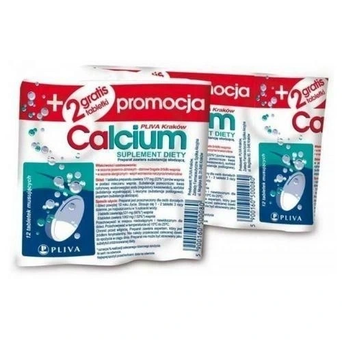 Calcium Pliva Effervescent Tablets Containing Calcium 12 + 2 Tablets