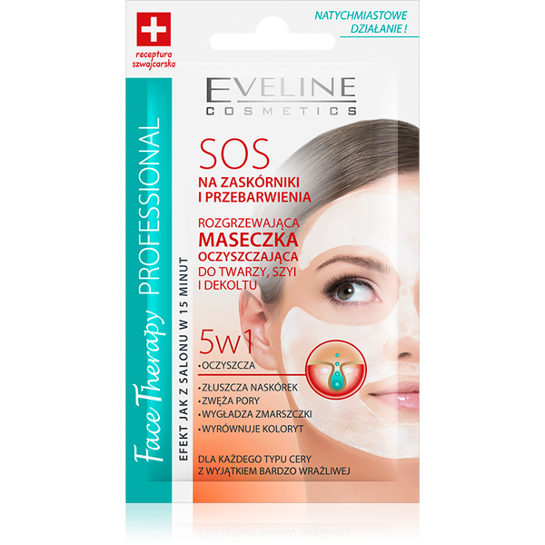 Eveline Warming Face Mask 5in1 for Face Neck and Decollate 7ml