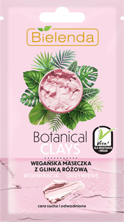 Bielenda Botanical Clays Vegan Mask  With Pink Clay For Dry Skin8g