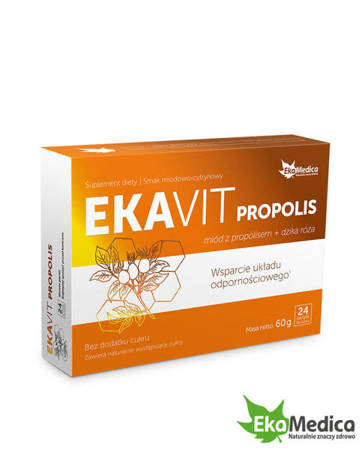 EkaMedica Ekavit Propolis with Honey and Wild Rose 24 tablets