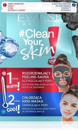 Eveline Clean Your Skin Scrub Sauna And Krio Mask Natural 2x5 ml