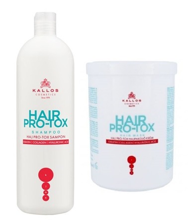 Kallos Hair Pro-Tox Shampoo and Mask Hair Set Keratin Collagen 500 + 1000ml