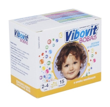 Vibovit Bobas Vitamins For Children over 2y.o. Vanilla Flavor 15 sachets