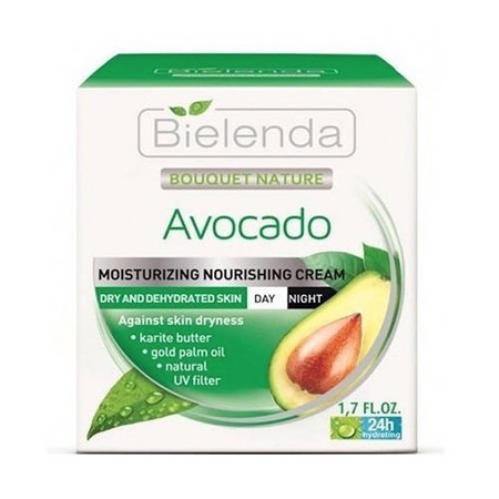 Bielenda Avocado Moisturising Nourishing Face Cream Dry Skin Day/Night 50ml