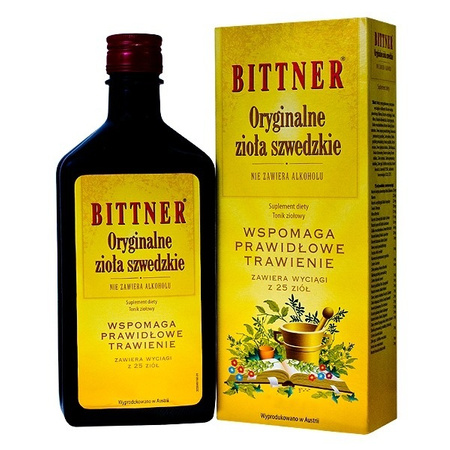 BITTNER ORYGINALNE ZIOŁA SZWEDZKIE WSPOMAGAJĄCE PRAWIDŁOWE TRAWIENIE 500 ML