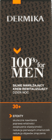 Dermika 100% For Men Silnie Nawilżający Krem Rewitalizujący 30+ Dzień/Noc 50 ml