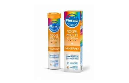 PLUSSSZ Multiwitamina + minerały 20 tabletek musujących
