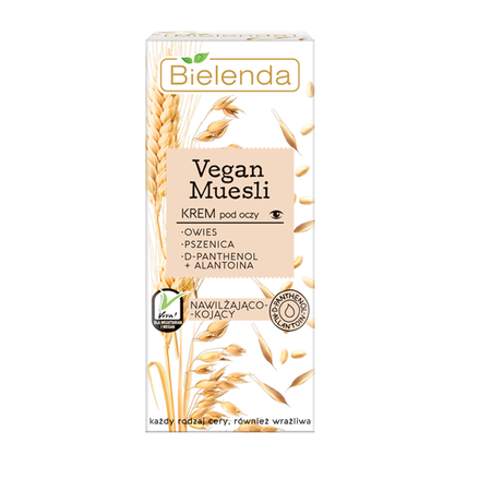 Bielenda Vegan Muesli Kojaco Nawilzajacy Krem Pod Oczy Owies Przenica D panthenol Alantoina  15ml