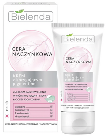 Bielenda Capillary Skin Krem z Korygującym Pigmentem do Skóry Naczynkowej i Wrażliwej na Dzień 50ml