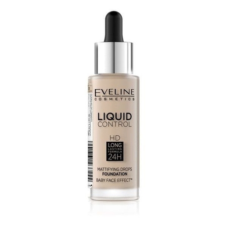 Eveline Liquid Control Mattifying Drops Face Foundation Light Beige 32ml 