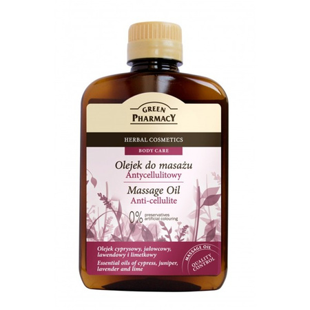 Green Pharmacy Olejek do masażu Antycellulitowego z cyprysem, jałowcem, lawendą i limonką 200 ml
