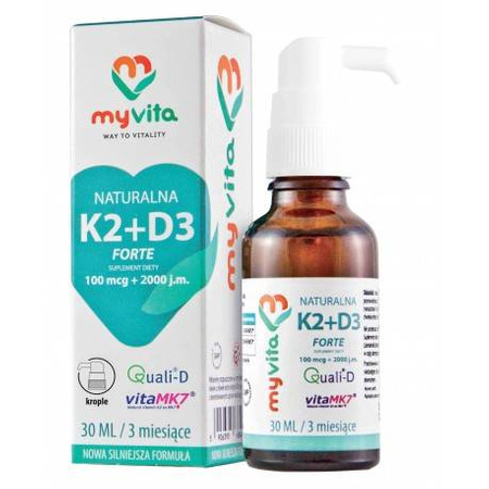 MY VITA NATURAL VITAMIN K2 MK7+ D3 DROPS 30 ML