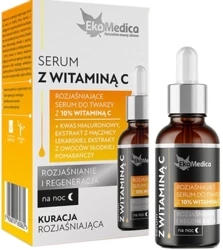 EkaMedica Rozjaśniające serum do twarzy z 10% witaminą C na Noc 20 ml