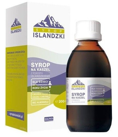 Syrop Islandzki  Na Kaszel Z Porostu Islandzkiego  Od pierwszego Roku Zycia  200ML