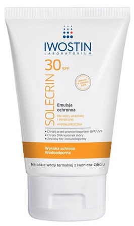 Iwostin Solecrin Emulsja Ochronna 30SPF Dla Skóry Wrażliwej I Alergicznej 100 ml