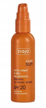 Ziaja Sopot SUN Suchy olejek w żelu do opalania SPF 20 odporny na wodę i piasek 90 ml