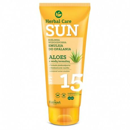 Farmona SPF15 Roślinna Wodoodporna Emulsja Do Opalania Aloes z Wodą Termalną 150ml