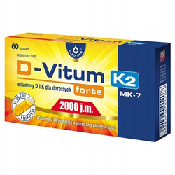 Oleofarm D-Vitum Forte Witamina D 2000 j.m. i K2 dla dorosłych 60 kapsułek