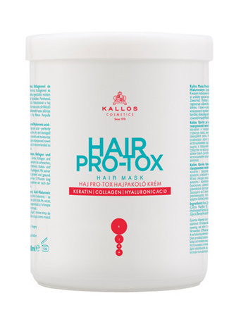 Kallos Pro-Tox Mask for Hair with Keratin Collagen and Hyaluronic Acid 1000 ml