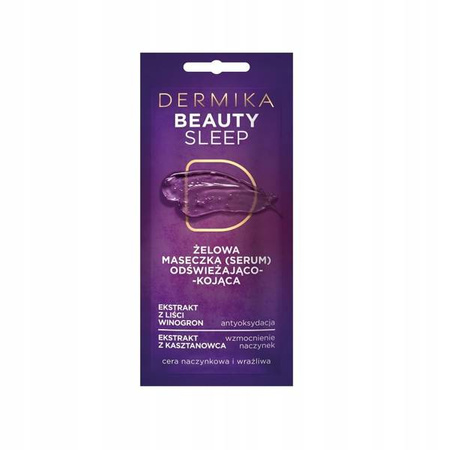 Dermika Beauty Sleep Żelowa Maseczka (Serum) Odświeżająco - Kojąca 10ml