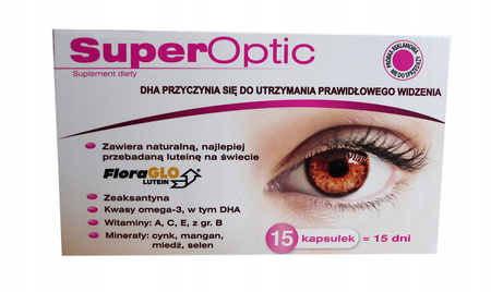 Polpharma SuperOptic DHA przyczynia się do prawidłowego widzenia 15 kapsułek 