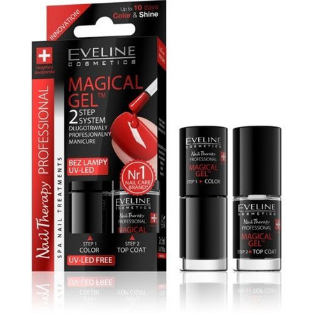 Eveline MAGICAL GEL Odżywka do Paznokci 2 Step System 05 + TOP COAT 2x5 ml
