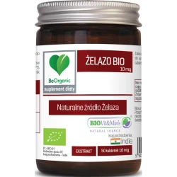 BeOrganic wegańskie żelazo BIO 10mg, 50 tabletek