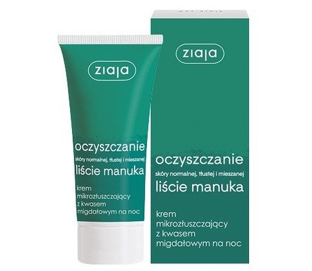 ZIAJA Liście Manuka Krem mikrozłuszczający z kwasem migdałowym na Noc 50 ml