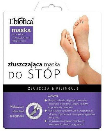 L'Biotica Złuszczająca Peelingująca Maska Do Stóp w Nasączonych Skarpetkach 1 para 