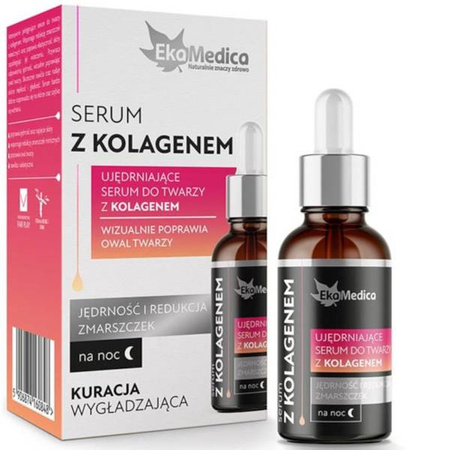 EkaMedica Ujędrniające serum do twarzy z Kolagenem, Jędrność i redukcja zmarszczek 20 ml