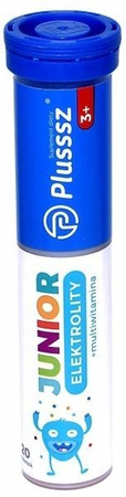 Plusssz 3+ Junior Elektrolity Complex tabletki musujące dla dzieci powyżej 3 roku życia 20 Tabletek