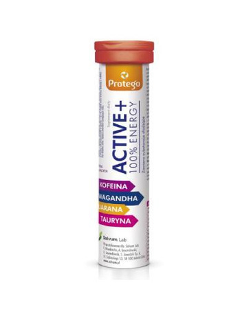 Protego ACTIVE + 100% Energy dla zmniejszenia zmęczenia i znużenia 20 tabletek musujących
