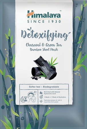 Himalaya Detoksykująca Maska w Płachcie Węgiel Aktywny, Zielona Herbata i Bambus 30ml