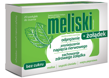 Meliski + ŻOŁĄDEK dla odprężenia zmniejszenia stresu i zdrowia żołądka 20 pastylek do ssania