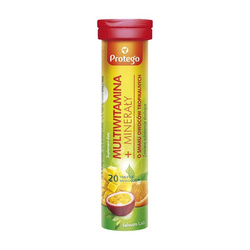 Protego Multiwitamina + Minerały smak owoców tropikalnych 20 tabletek musujących