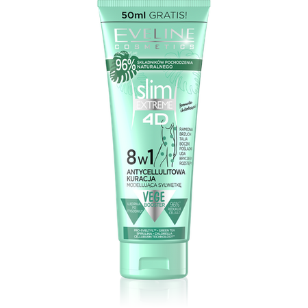 EVELINE Slim Extreme 4D 8w1 Antycellulitowa Kuracja Modelująca Sylwetkę Vege Booster 250ml