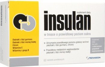 INSULAN Tabletki powlekane dla prawidłowego poziom cukru 60 tabletek