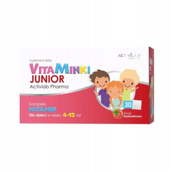 Activlab VitaMinki Junior witaminy i minerały dla dzieci smak truskawkowy 30 saszetek