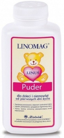 LINOMAG Puder zasypka dla dzieci i niemowląt dla podrażnionej skóry chroni przed oparzeniami  100 g 