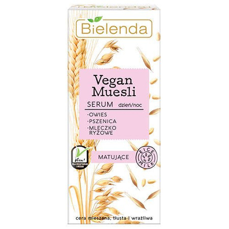 Bielenda Vegan Muesli Matujące  Serum Owies Przenica Mleko Ryzowe 30ml