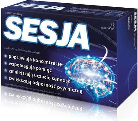 Sesja Poprawia Koncentrację, Wspomaga Pamięć Dla Aktywnych Umysłowo 50 tabletek