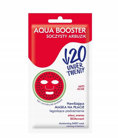 Under Twenty Moisturizing Mask On A Sheet WATERMELON 1pc