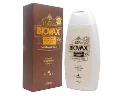 L'Biotica Biovax Szampon Intensywnie Regenerujący Argan Makadamia Kokos 200 ml