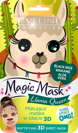 EVELINE MASKA W PŁACHCIE LAMA Matujaca 3D 1 szt