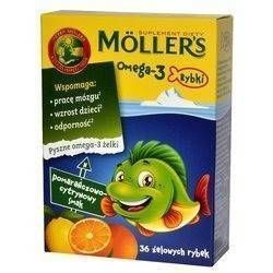 Moller Omega-3 Fish-shaped Jellies Orange-lemon Flavor 36pcs.