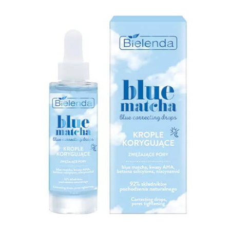 Bielenda BLUE MATCHA Krople korygujące i zwężające pory dla każdego rodzaju cery 30 ml