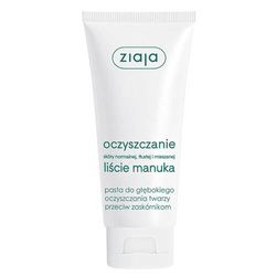 ZIAJA Liście Manuka Pasta do głębokiego oczyszczania twarzy z zaskórników 75 ml