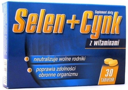 Aflofarm Selen +Cynk z Witaminami  chroni uklad odpornosciowy 30 tab 